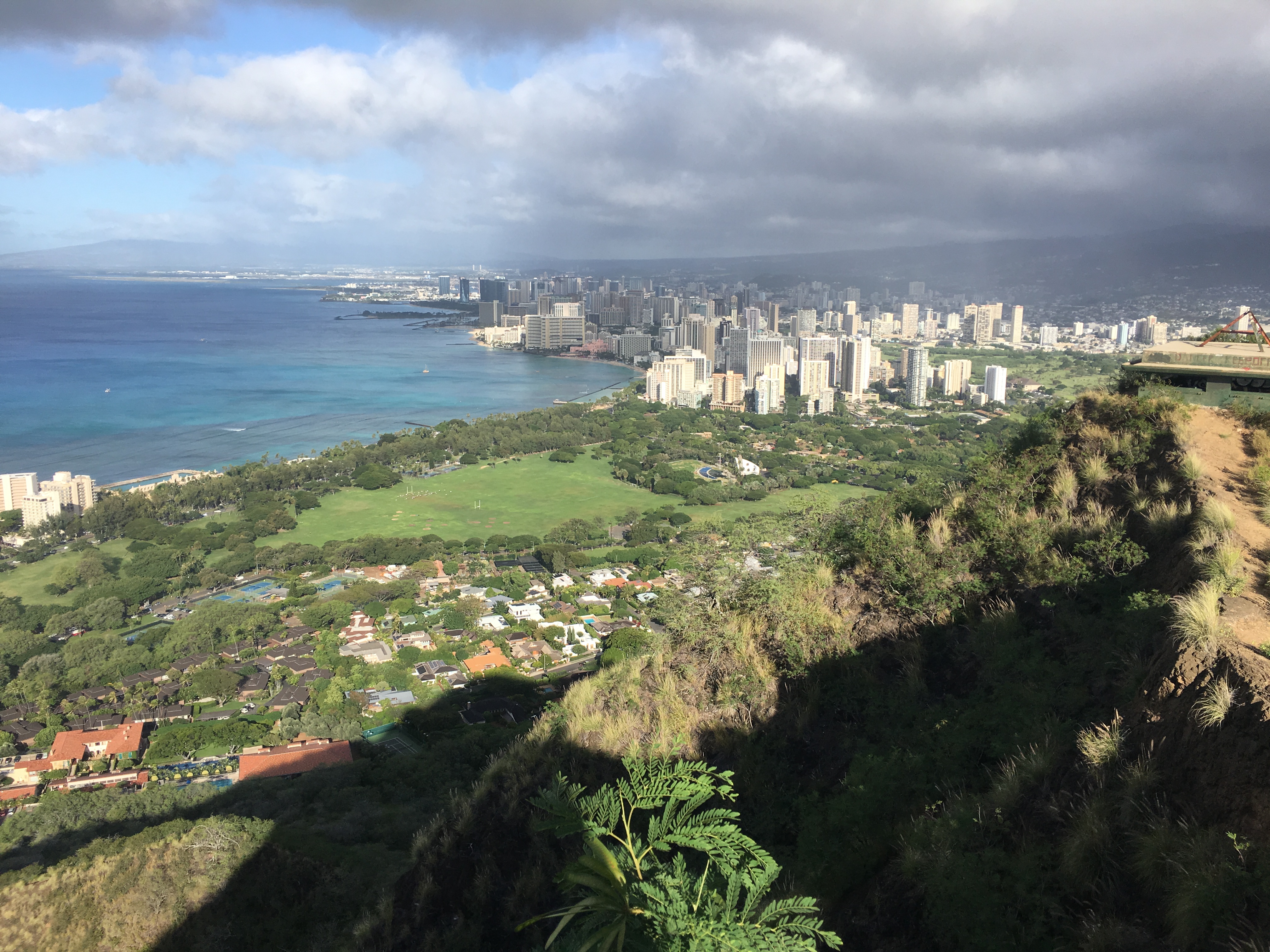 View towards Waikiki atop Diamond Head