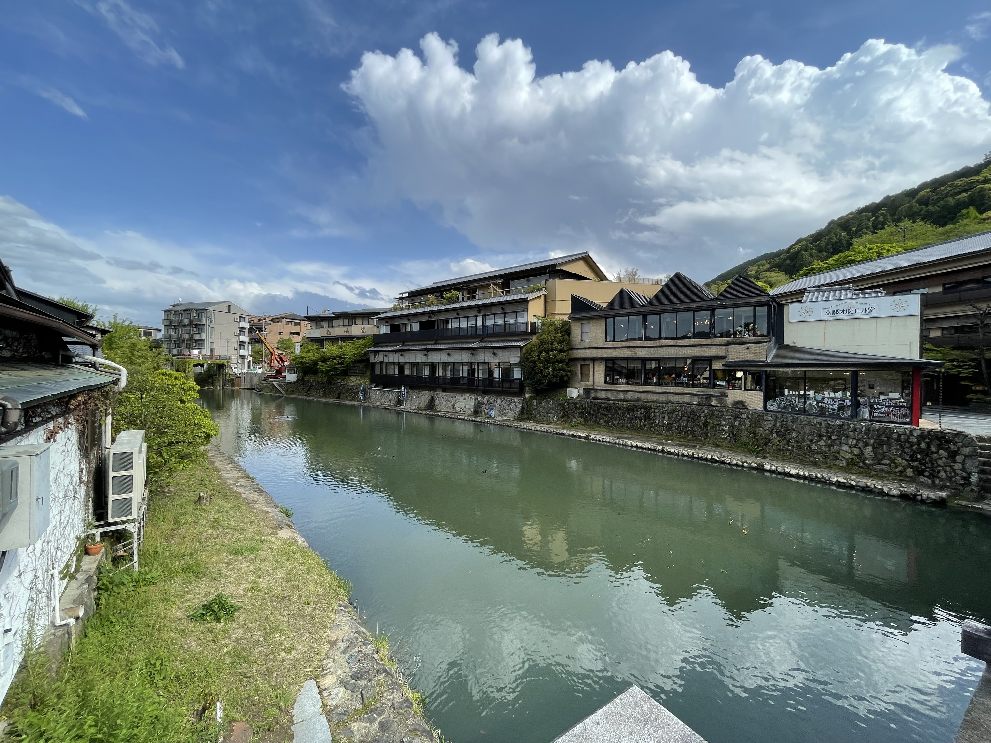 Restaurants and shops along Katsuragawa